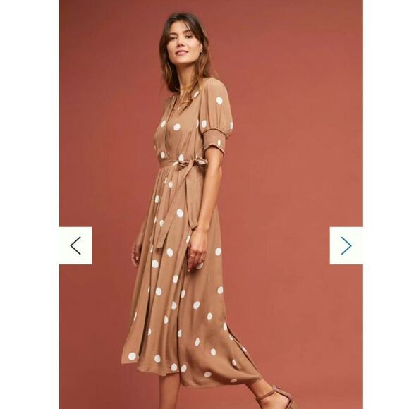 Anthropologie Bernice Polka Dot Wrap Dress, sz 0 - Picture 2 of 16
